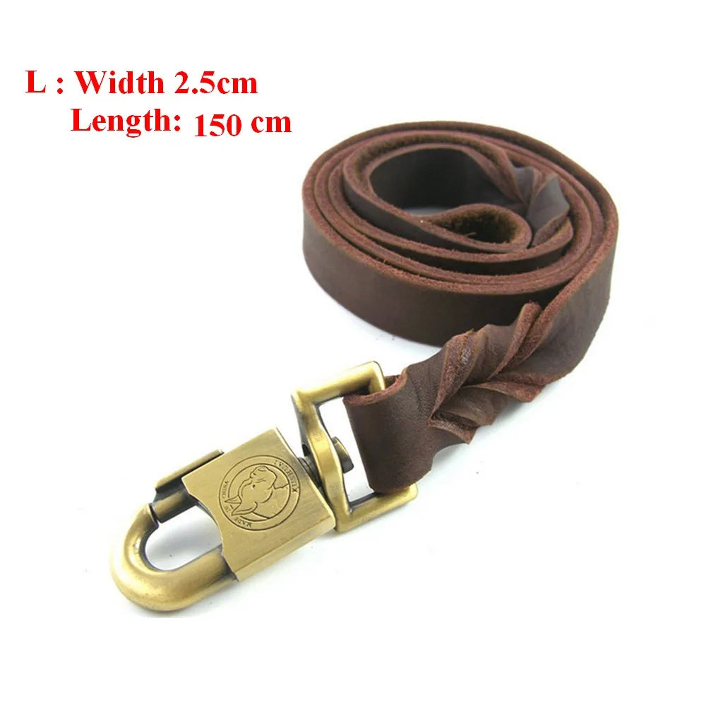 Genuine Leather Dog Harness Vest for Medium & Large Dogs