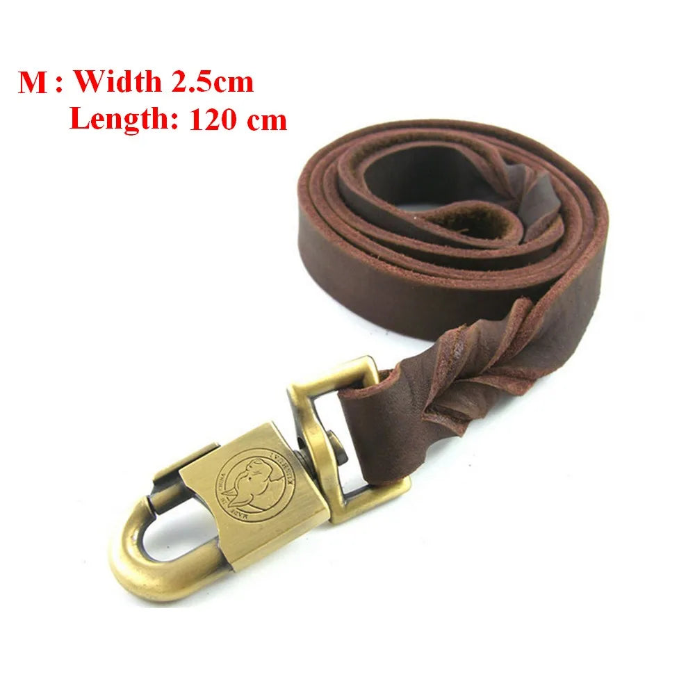Genuine Leather Dog Harness Vest for Medium & Large Dogs