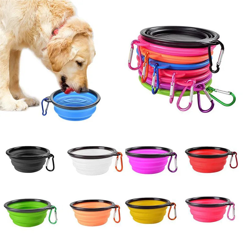 High-Capacity Collapsible Silicone Dog Bowl β Portable Travel Feeder