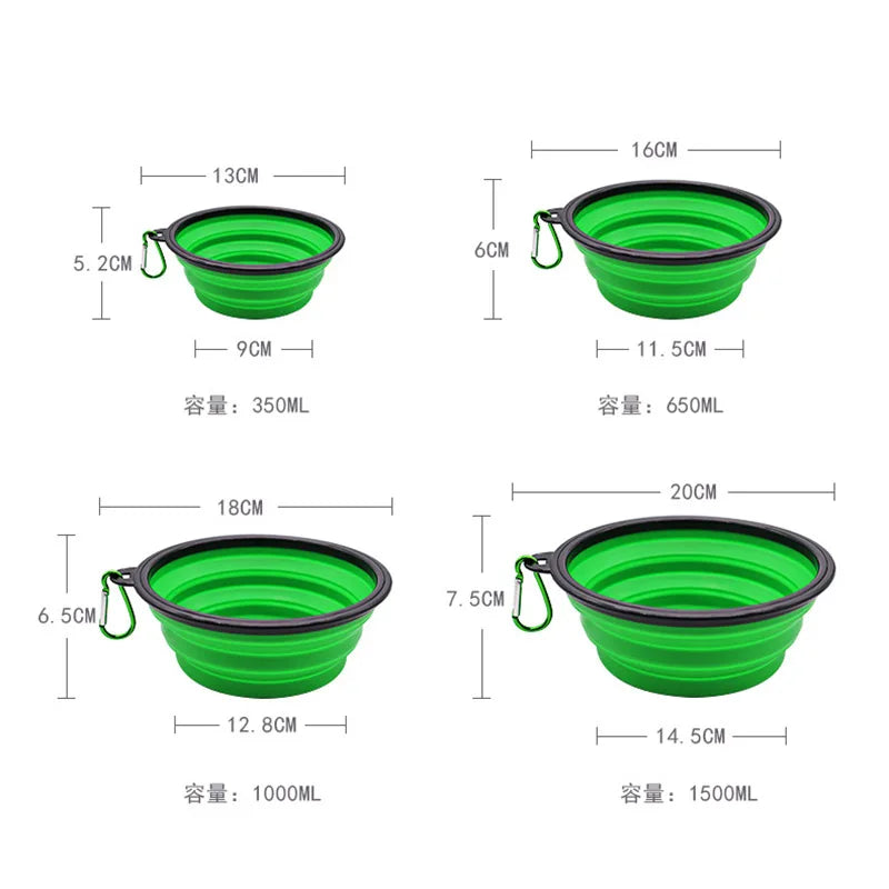 High-Capacity Collapsible Silicone Dog Bowl β Portable Travel Feeder