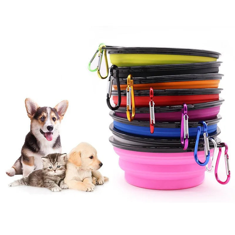 High-Capacity Collapsible Silicone Dog Bowl β Portable Travel Feeder