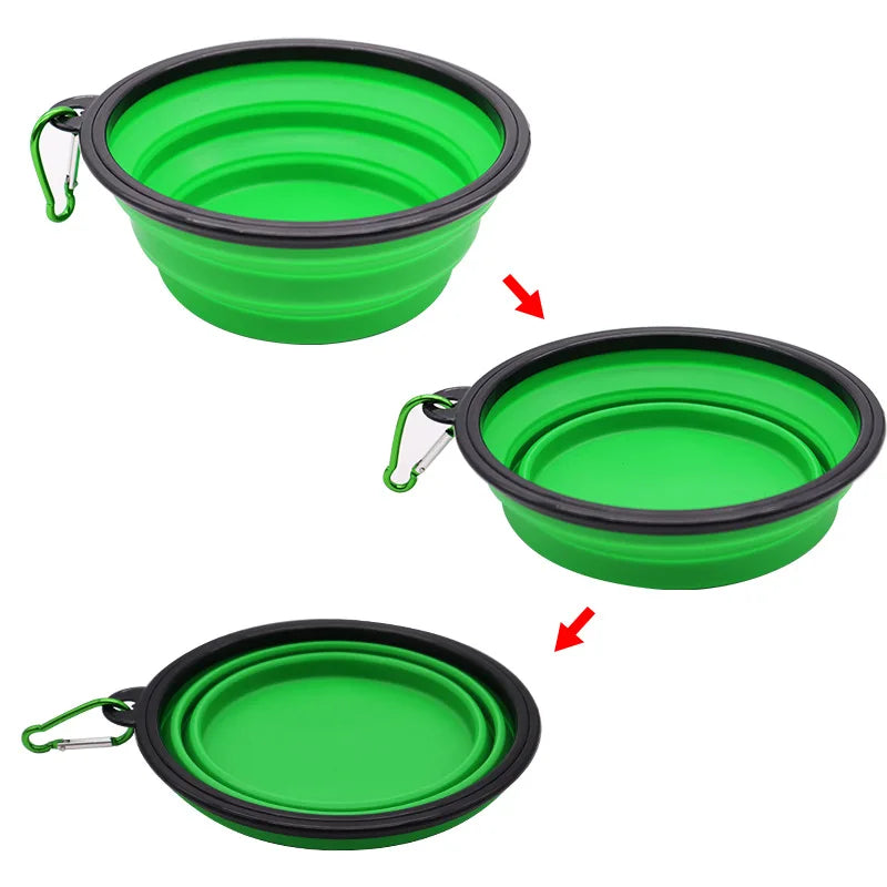 High-Capacity Collapsible Silicone Dog Bowl β Portable Travel Feeder