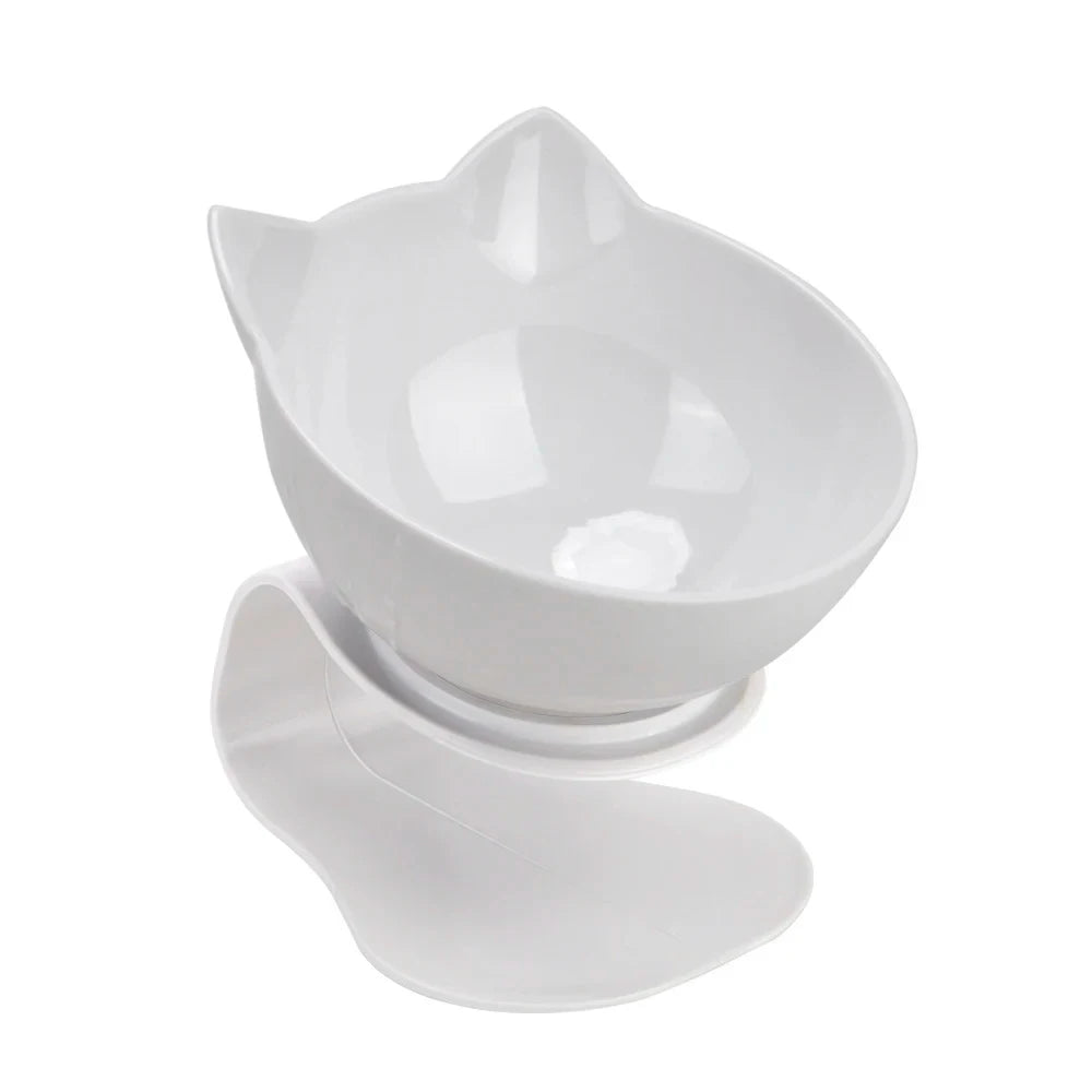 Non-Slip Elevated Cat Bowls with Stand, 15° Tilt Raised Food & Water Bowls for Cats