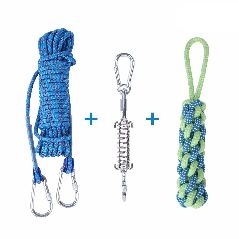 Dog Spring Pole Toy – 5M Bite-Resistant Tug Rope for Training