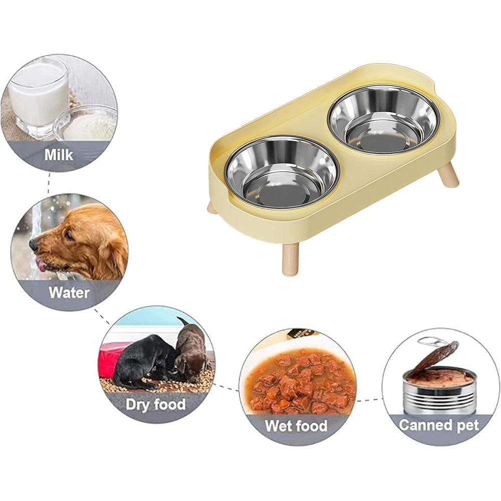 Stainless Steel Double Pet Bowl — Shockproof, Splash-Proof & Easy Clean
