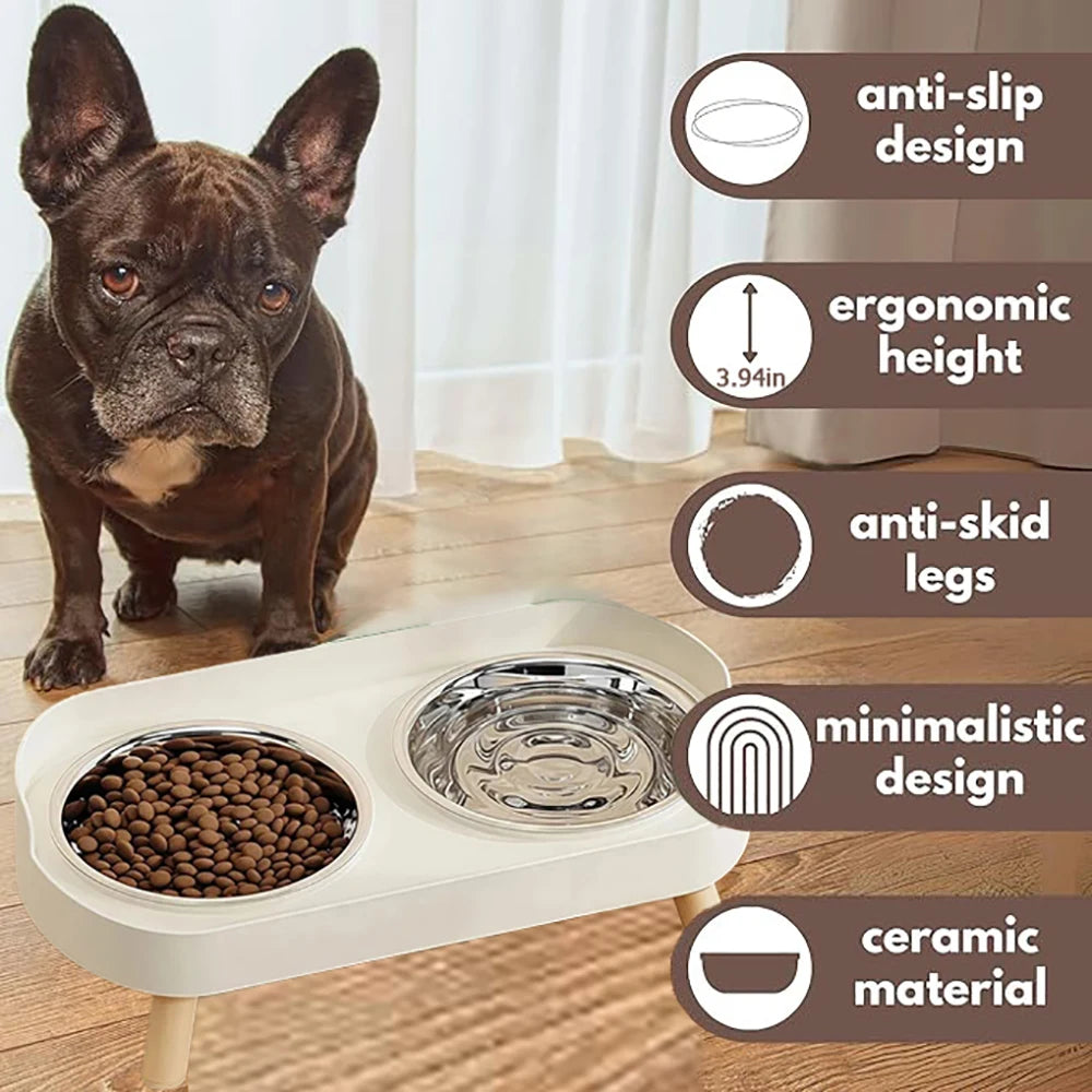 Stainless Steel Double Pet Bowl — Shockproof, Splash-Proof & Easy Clean