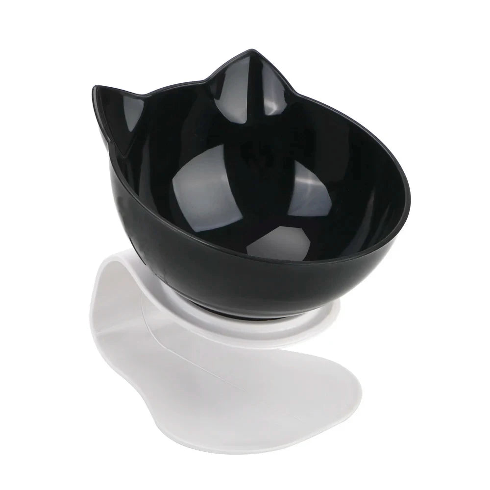 Non-Slip Elevated Cat Bowls with Stand, 15° Tilt Raised Food & Water Bowls for Cats