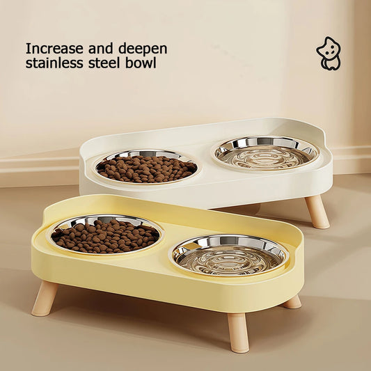 Stainless Steel Double Pet Bowl — Shockproof, Splash-Proof & Easy Clean