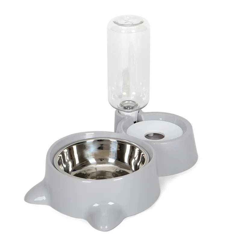 2-in-1 Cat Bowl & Automatic Water Dispenser — Elevated Food & Water Feeder for Cats and Dogs