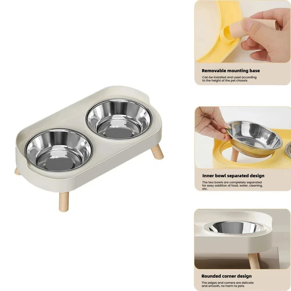 Stainless Steel Double Pet Bowl — Shockproof, Splash-Proof & Easy Clean