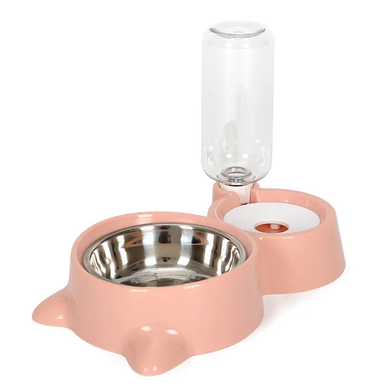 2-in-1 Cat Bowl & Automatic Water Dispenser — Elevated Food & Water Feeder for Cats and Dogs