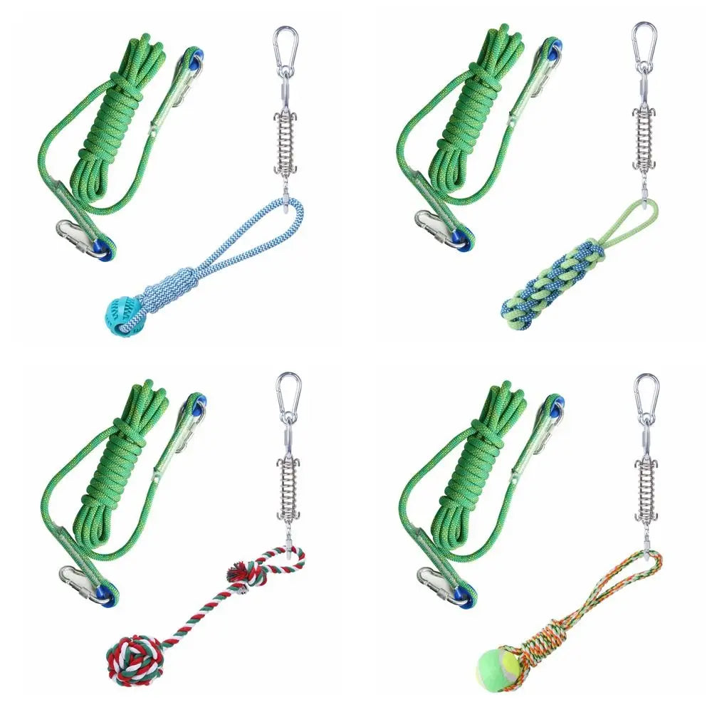 Dog Spring Pole Toy – 5M Bite-Resistant Tug Rope for Training